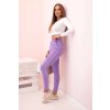 Dámské tepláky s kapsami a řetízkem béžové (Velikost UNI, Barva Fialová)