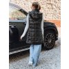 Dámská prošívaná vesta s kapucí Dstreet TY5257 (Velikost S, Barva Černá)
