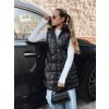 Dámská prošívaná vesta s kapucí Dstreet TY5257 (Velikost S, Barva Černá)