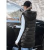 Dámská prošívaná vesta s kapucí Dstreet TY5259 (Velikost S, Barva Černá)
