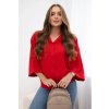 Oversize halenka Dani se zapínáním na knoflíky (Velikost UNI, Barva Červená)