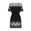 Župan Obsessive Maderris peignoir (Velikost M/L, Barva Černá)