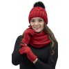 Komplet Vivisence 7014 Kmpl+R čepice, šála, rukavice (Velikost UNI, Barva Červená)