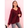 Dámský svetr IT92 z mohairu volného střihu s výstřihem do V (Velikost UNI, Barva Smetanová)