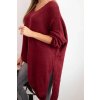 Svetr dámský vlněný asymetrický Plus Size s výstřihem do V (Velikost UNI, Barva Černá)