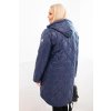 Dámská zimní prošívaná bunda Plus Size s kapucí (Velikost UNI, Barva Fialová)
