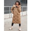 Dámská dlouhá bunda s kapucí FEMACOAT Dstreet TY4592 (Velikost S, Barva Béžová)