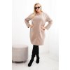 Dámské šaty Plus Size máslo s kapsou a rukávem 3/4 khaki (Velikost UNI, Barva Fialová)