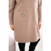 Dámské šaty Plus Size máslo s kapsou a rukávem 3/4 khaki (Velikost UNI, Barva Fialová)