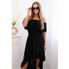 Dámské šaty s odhalenými rameny a prodlouženými zády (Velikost UNI, Barva Černá)