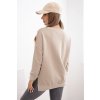 Dámská oversized mikina 69519 s dlouhým rukávem (Velikost UNI, Barva Béžová)