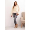 Dámská bunda s vlnou s nadýchanou strukturou a ozdobnými knoflíky (Velikost UNI, Barva Tělová)