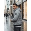 Pánská zimní prošívaná bunda s kapucí Dstreet TX5093 (Velikost S, Barva Šedá - světle)