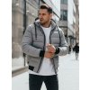 Pánská zimní prošívaná bunda s kapucí Dstreet TX5093 (Velikost S, Barva Šedá - světle)