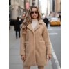 Dámský kabát Dstreet NY0757z (Velikost S, Barva Béžová)