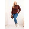 Dámský svetr Plus Size 1112 (Velikost UNI, Barva Šedá)