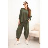 Komplet bavlněný mikina + kalhoty khaki (Velikost UNI, Barva Zelená - tmavě)