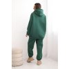 Dámský teplákový komplet zateplený z bavlny s kapucí (Velikost UNI, Barva Zelená)