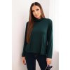 Dámská viskózová blůza s vysokým límcem a dlouhým rukávem (Velikost UNI, Barva Modrá - tmavě)