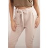Dámské kalhoty z bavlny s vázáním v pase a zúženými nohavicemi (Velikost UNI, Barva Béžová)