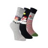 Vánoční unisex ponožky na dárek – set 3 párů mix barev (Velikost UNI)