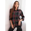 Dámská kostkovaná košile s delším zadním dílem červená (Velikost UNI, Barva Červená)