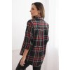 Dámská kostkovaná košile s delším zadním dílem červená (Velikost UNI, Barva Červená)