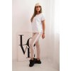 Dámský bavlněný komplet s tričkem a legínami s lampasem (Velikost UNI, Barva Bílá)