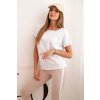 Dámský bavlněný komplet s tričkem a legínami s lampasem (Velikost UNI, Barva Bílá)
