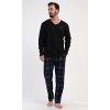 Pánské pyžamo dlouhé Erik (Barva Černá, Velikost M)