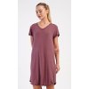 Dámská noční košile s krátkým rukávem Eliza (Barva Hnědá, Velikost S)