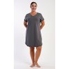 Dámská noční košile s krátkým rukávem Alexandra (Barva Šedá - tmavě, Velikost XL)