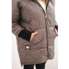 Dámská zimní bunda Plus Size prošívaná s kapucí khaki (Velikost UNI, Barva Zelená)