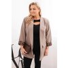 Dámské sako Plus Size ART1199 v leopardím vzoru (Velikost UNI, Barva Hnědá)