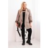 Dámské sako Plus Size ART1199 v leopardím vzoru (Velikost UNI, Barva Hnědá)
