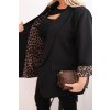 Dámské sako Plus Size ART1199 v leopardím vzoru (Velikost UNI, Barva Hnědá)