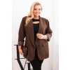 Dámské sako Plus Size ART1199 v leopardím vzoru (Velikost UNI, Barva Hnědá)