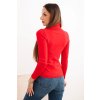 Dámský svetr z viskózy s rolákem a dlouhým rukávem červený (Velikost UNI, Barva Červená)