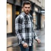 Pánská flanelová košile Dstreet DX2673 (Velikost M, Barva Černá)