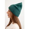 Dámská měkká čepice z alpaky s ozdobnou plíškem (Velikost UNI, Barva Zelená)