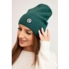 Dámská měkká čepice z alpaky s ozdobnou plíškem (Velikost UNI, Barva Zelená)