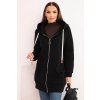Zateplená dámská mikina ART25486 s kapucí a zipem (Velikost UNI, Barva Hnědá)