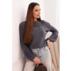 Dámský svetr ART2561s alpaky (Velikost UNI, Barva Šedá - tmavě)