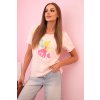 Dámské tričko 68948 s krátkým rukávem a barevným potiskem (Velikost UNI, Barva Tělová)