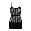 Košilka Obsessive Dress D605 (Velikost S/M, Barva Černá)