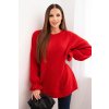 Dámský svetr s příměsí mohairu a vlny volného střihu (Velikost UNI, Barva Červená)
