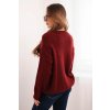 Dámský svetr s geometrickým vzorem s příměsí vlny a alpaky (Velikost UNI, Barva Bordó)