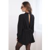 Elegantní dámský overal s dlouhým rukávem a páskem (Velikost UNI, Barva Černá)