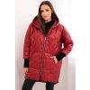 Dámská zimní bunda Plus Size prošívaná s kapucí (Velikost UNI, Barva Bordó)