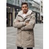 Pánská zimní bunda s kapucí Dstreet TX4970z (Velikost M/48, Barva Béžová)